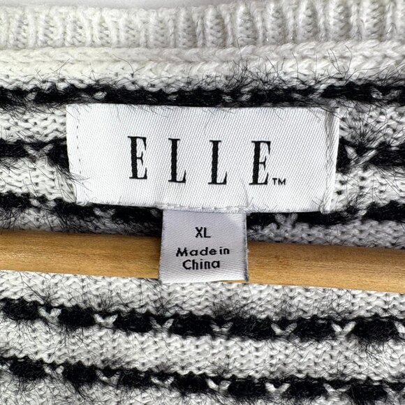 Elle Black White Knit Sweater - Picture 3 of 5